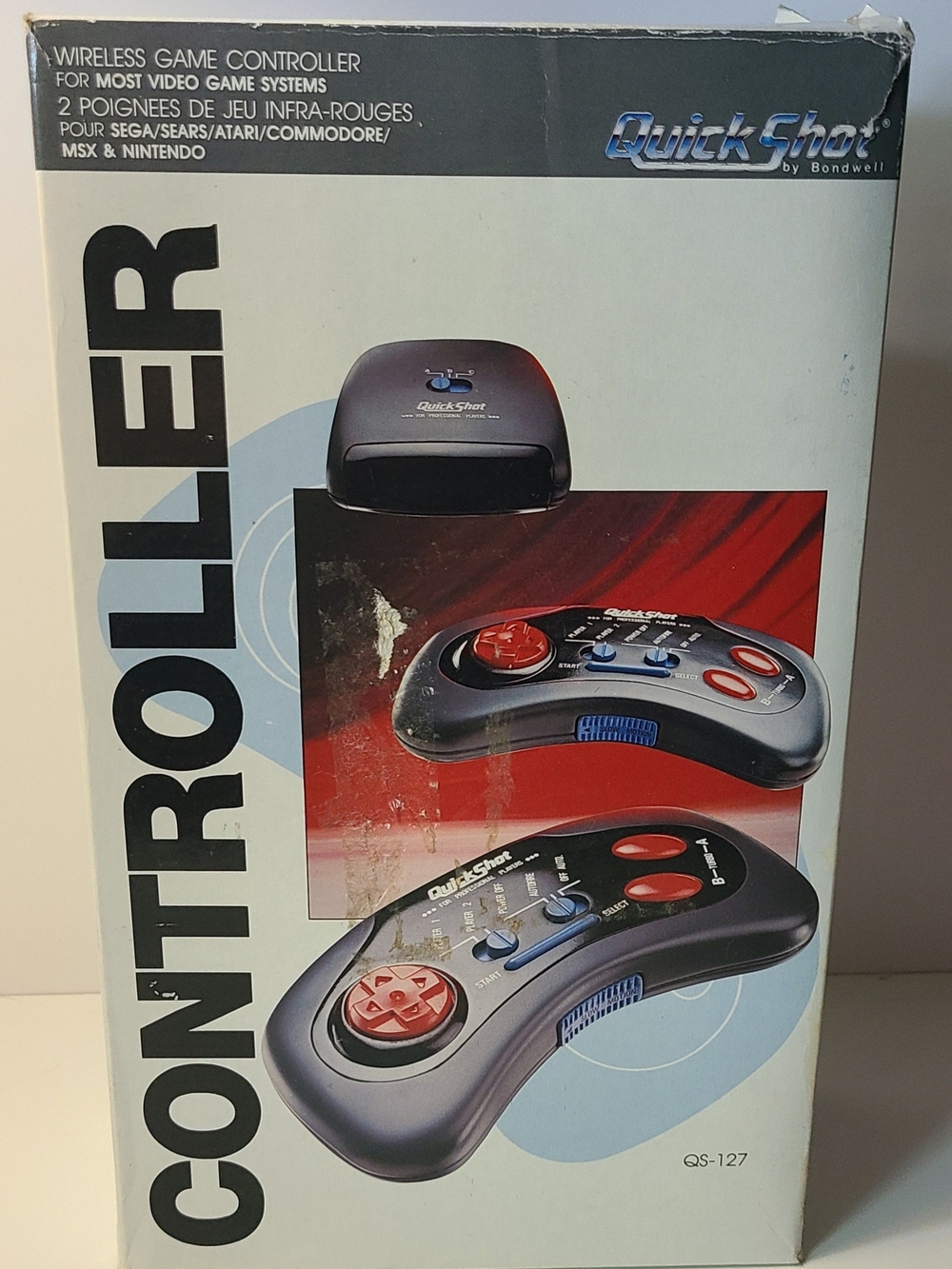 Nintendo QuickShot Wireless Controller in Black with Red and Blue Accents